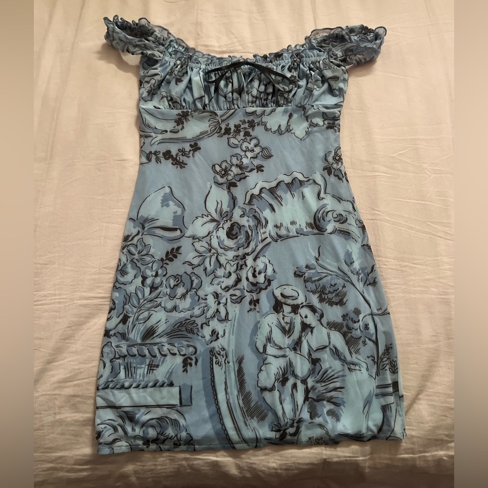 Kimchi Blue Romantic Blue Print Mini Dress